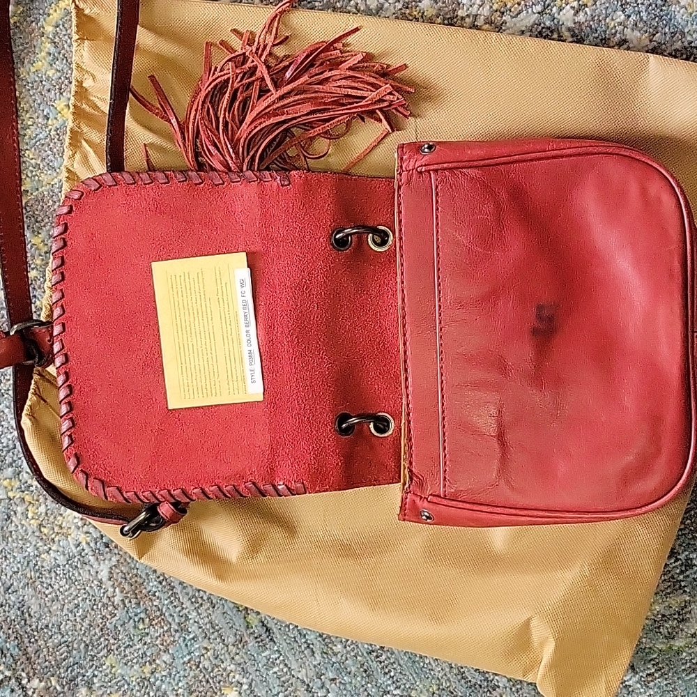 Patricia Nash Italian Leather Saddle Bag Gem
